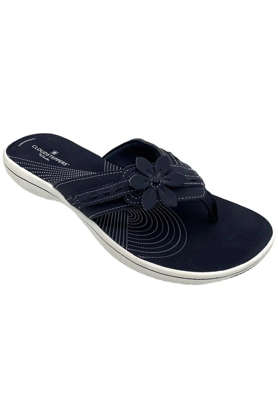 Clarks Cloudstep Women's Breeze Opal Athleisure Flip Flop Navy - Medium